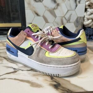 Nike Air Force 1 Shadow Women's Crimson Tint Volt Pastel Sneakers US 9 Multi Col